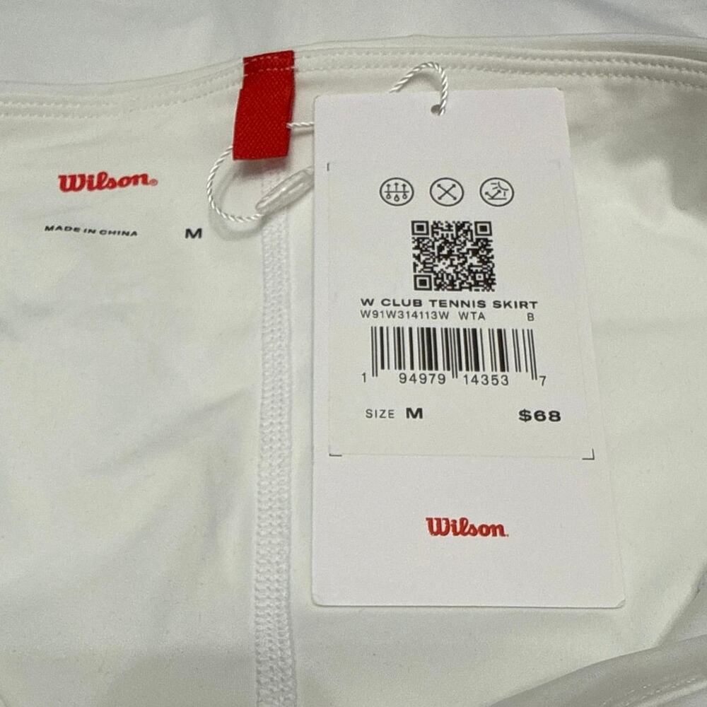 Wilson White W Club Tennis Skirt Size Medium NWT Athletic Skort - Picture 6 of 8